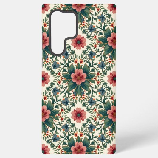 Coque Samsung Galaxy Magie des fleurs boho - dans des nuances de vert e (Verso)