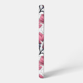 Coque Samsung Galaxy Magnolia rose et métis bleu (Côté gauche)