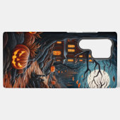 COQUE SAMSUNG GALAXY MAISON HANTÉE ÉPOUVANTABLE ORANGE ET NOIRE (Verso Horizontal)