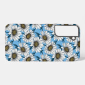 Coque Samsung Galaxy Maisonnettes, fleurs sauvages sur bleu (Verso Horizontal)