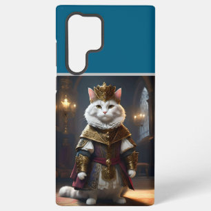 Coque Samsung Galaxy "Majestueux Monarque : Le Chat Blanc Régent en Rob