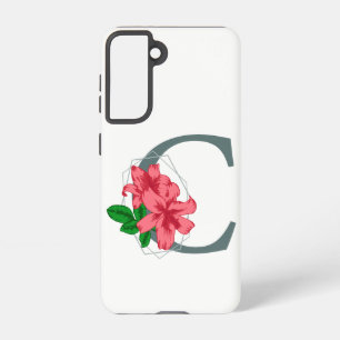 Coque Samsung Galaxy Majuscule C monogramme floral