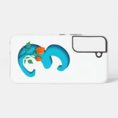 Coque Samsung Galaxy Majuscule E monogramme floral (Verso Horizontal)