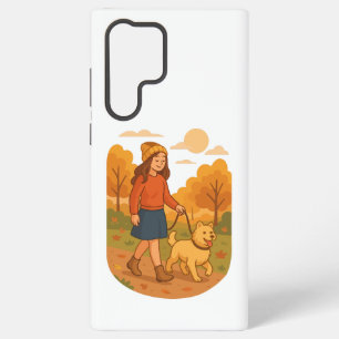 Coque Samsung Galaxy Maman de chien mignon promenant son chiot dans une