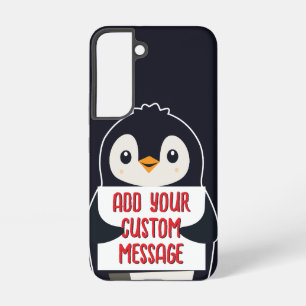 Coque Samsung Galaxy Manchot joueur avec un panneau pour votre message