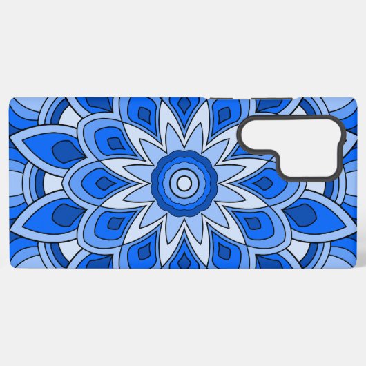 Coque Samsung Galaxy Mandala en bleu (Verso Horizontal)