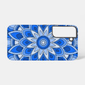 Coque Samsung Galaxy Mandala en bleu (Verso Horizontal)