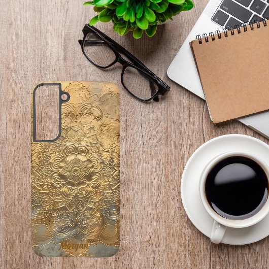 Coque Samsung Galaxy Mandala en relief personnalisé | Cadeau bohème élé