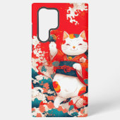 Coque Samsung Galaxy Maneki-Neko, Chat japonais chanceux (Verso)