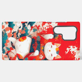 Coque Samsung Galaxy Maneki-Neko, Chat japonais chanceux (Verso Horizontal)
