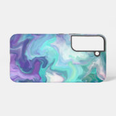 Coque Samsung Galaxy Marbre Abstrait violet et bleu (Verso Horizontal)