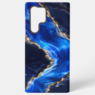 Coque Samsung Galaxy Marbre de Rivière Saphir Luxe