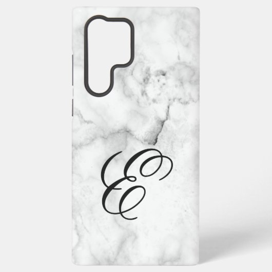 Coque Samsung Galaxy Marbre Galaxy Monogramme Initiale (Verso)