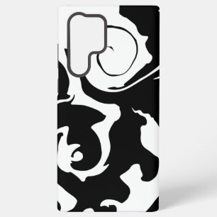 Coque Samsung Galaxy Marbre noir et blanc moderne tourbillonnant
