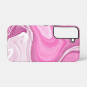 Coque Samsung Galaxy Marbre rose et blanc Faux (Verso Horizontal)