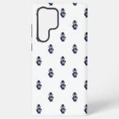 Coque Samsung Galaxy Marching Band Cat Drummer Navy Blue Gold Pattern (Verso)