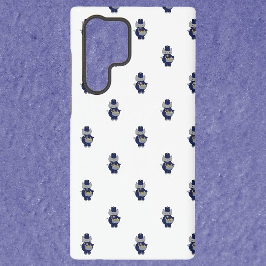 Coque Samsung Galaxy Marching Band Cat Drummer Navy Blue Gold Pattern