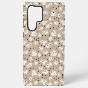 Coque Samsung Galaxy Marguerites et points - Taupe, noir et blanc