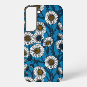 Coque Samsung Galaxy Marguerites sur bleu
