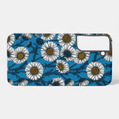 Coque Samsung Galaxy Marguerites sur bleu (Verso Horizontal)