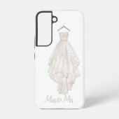 Coque Samsung Galaxy Mariage floral rose Boho moderne Mlle à Mme. (Verso)