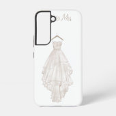 Coque Samsung Galaxy Mariage floral rose Boho moderne Mlle à Mme. (Verso)