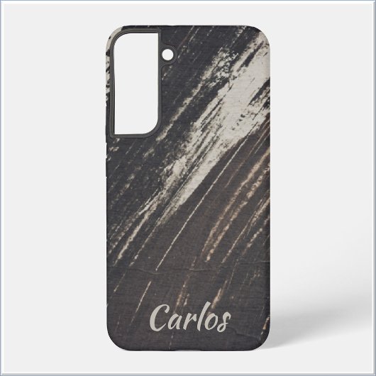 Coque Samsung Galaxy Masculine and Modern Black and Beige Paint Strokes