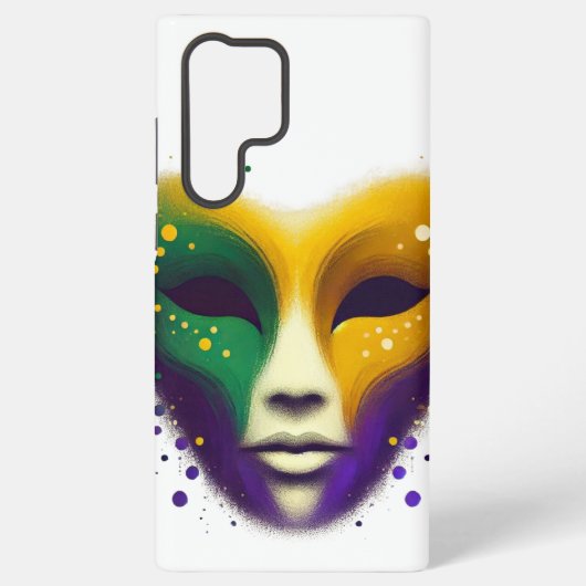 Coque Samsung Galaxy Masque de Mardi Gras jaune violet vert (Verso)