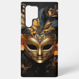 Coque Samsung Galaxy Masque or élégant Mascarade Masque avec plumes