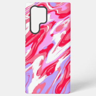Coque Samsung Galaxy Mélange de peinture liquide texture marbre rouge r