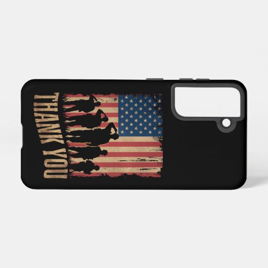 Coque Samsung Galaxy Merci Anciens Combattants Jour Américain Drapeau V (Verso Horizontal)