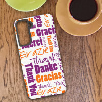 Merci de typographie multilingue violet orange