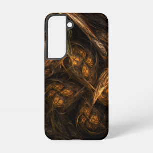Coque Samsung Galaxy Mère Terre Art Abstrait Moderne Doré Fractal