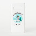 Coque Samsung Galaxy S10 Merry Quarantine Christmas Unicorn<br><div class="desc">La licorne magique et charmante souhaite un joyeux Noël. Super idée cadeau de Noël. Bon pour les vieux et les jeunes.</div>