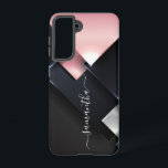 Coque Samsung Galaxy Métal 3-D Monogramme rose Carrés noirs<br><div class="desc">Le design est une photo et les coques ne sont pas faits avec de la parties scintillant, des paillettes, des métaux ou des bois. Cette conception est également disponible sur d'autres modèles de téléphone. Choisissez Type de périphérique pour voir d'autres iPhone, Samsung Galaxy ou coques Google. Certains styles peuvent être...</div>