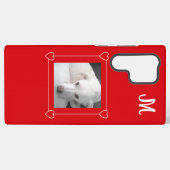 Coque Samsung Galaxy Mignet Un Photo Chien Simple Initial Rouge (Verso Horizontal)