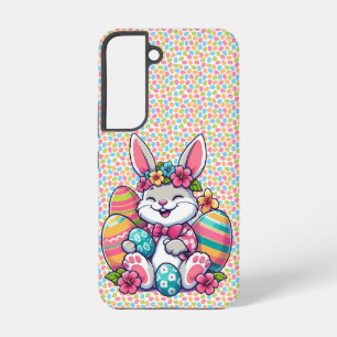 Coque Samsung Galaxy Mignon, et lapin de Pâques hawaïen/tropical color