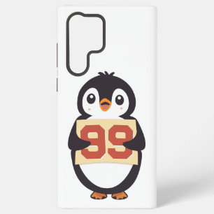 Coque Samsung Galaxy Mignon Manchot Tenant un Panneau