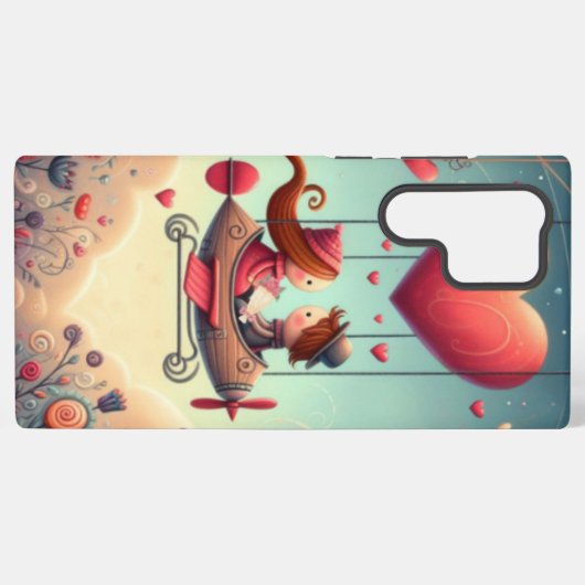 Coque Samsung Galaxy Mignonne bémol Saint Valentin hydravion (Verso Horizontal)