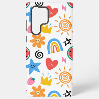 Coque Samsung Galaxy Mignons gribouillages d'été - motif fantaisiste co