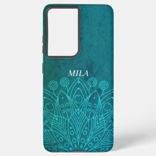 Coque Samsung Galaxy Modèle de mandala bleu