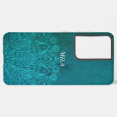 Coque Samsung Galaxy Modèle de mandala bleu (Côté gauche)