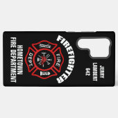 Coque Samsung Galaxy Modèle de nom de pompier (Verso Horizontal)