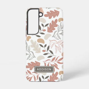 Coque Samsung Galaxy Modèle de nom personnalisé en feuilles de rose gol