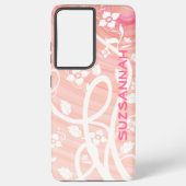 Coque Samsung Galaxy Modèle Fleurs Filigree Peach Peach Pink Spirals (Verso)
