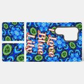 Coque Samsung Galaxy Modèle Floral bleu Abstrait (Verso Horizontal)