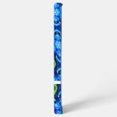 Coque Samsung Galaxy Modèle Floral bleu Abstrait (Côté gauche)