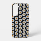 Coque Samsung Galaxy Modèle floral dahlia blanc sur noir (Verso)