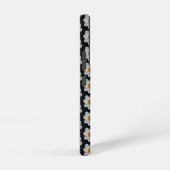 Coque Samsung Galaxy Modèle floral dahlia blanc sur noir (Côté droit)