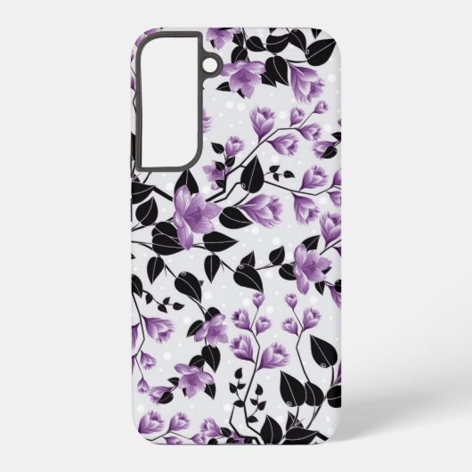 Coque Samsung Galaxy Modèle Floral pourpre (Verso)